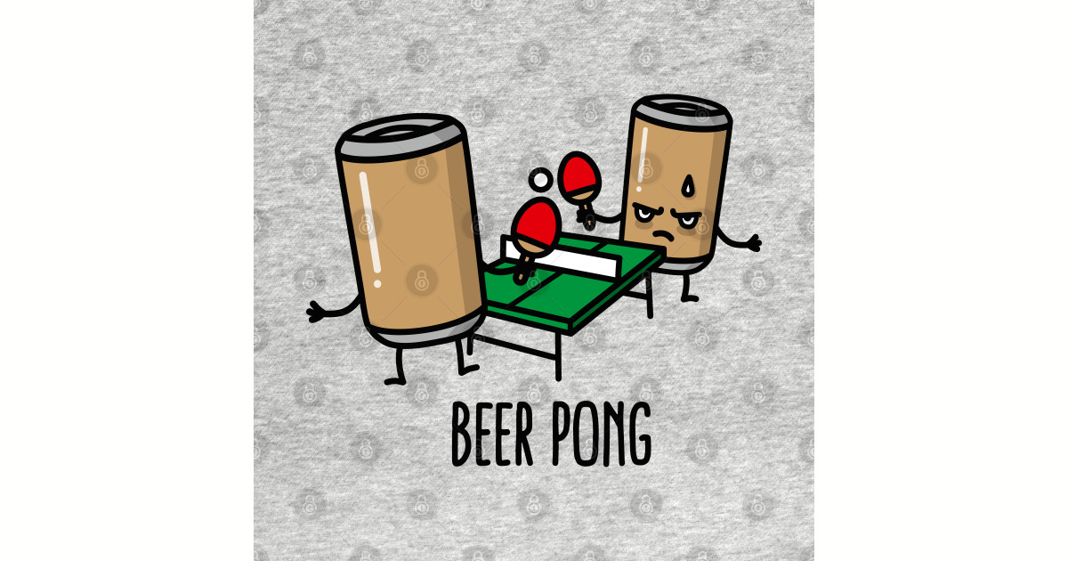 Beer pong cartoon ping pong table tennis beer can Beer Pong Jokes T